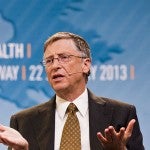 Bill Gates speaks at a seminar in Oslo