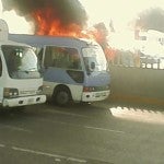 Se incendia bus rapidito que cubre la ruta Loarque-Kennedy