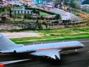 Jet utilizado por el presidente Juan Orlando Hernández para su viaje a Dinamarca, según Radio Globo.