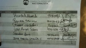 El portal del PN muestra la firma estampada por Ricardo Alvarez.