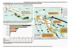 Mapa de la ruta centroamericana del tráfico de droga en 2011. Fuente: Departamento de Estado.