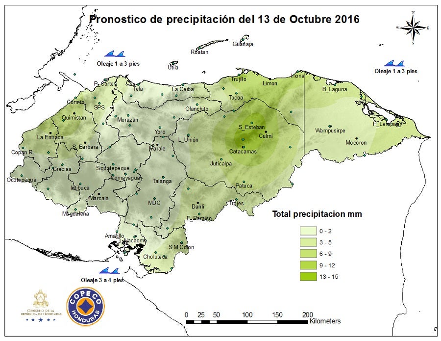 Condiciones atmosféricas relativamente estables en casi toda Honduras