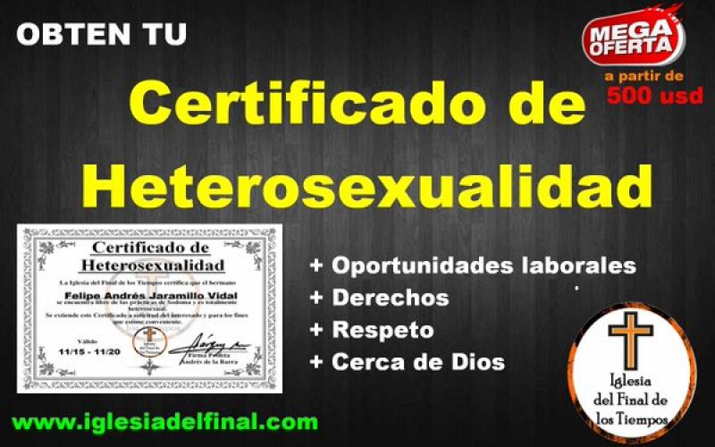 Certificado de Heterosexualidad.