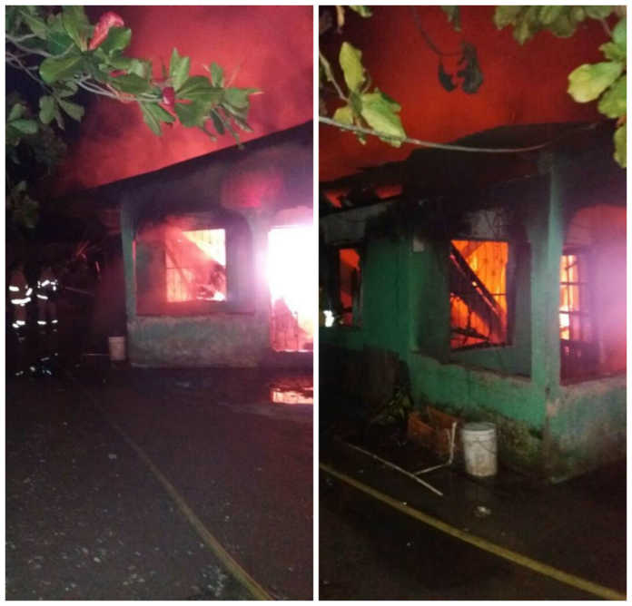 casa quemada en La Ceiba