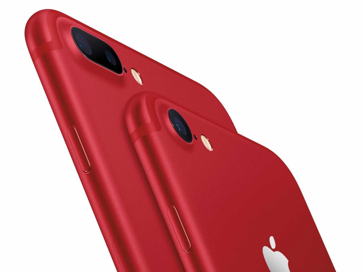 Edición especial del iPhone 7 en rojo.