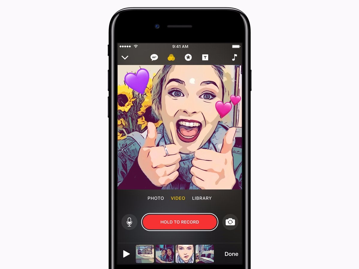Nueva aplicación: una mezcla de Snapchat y iMovie.