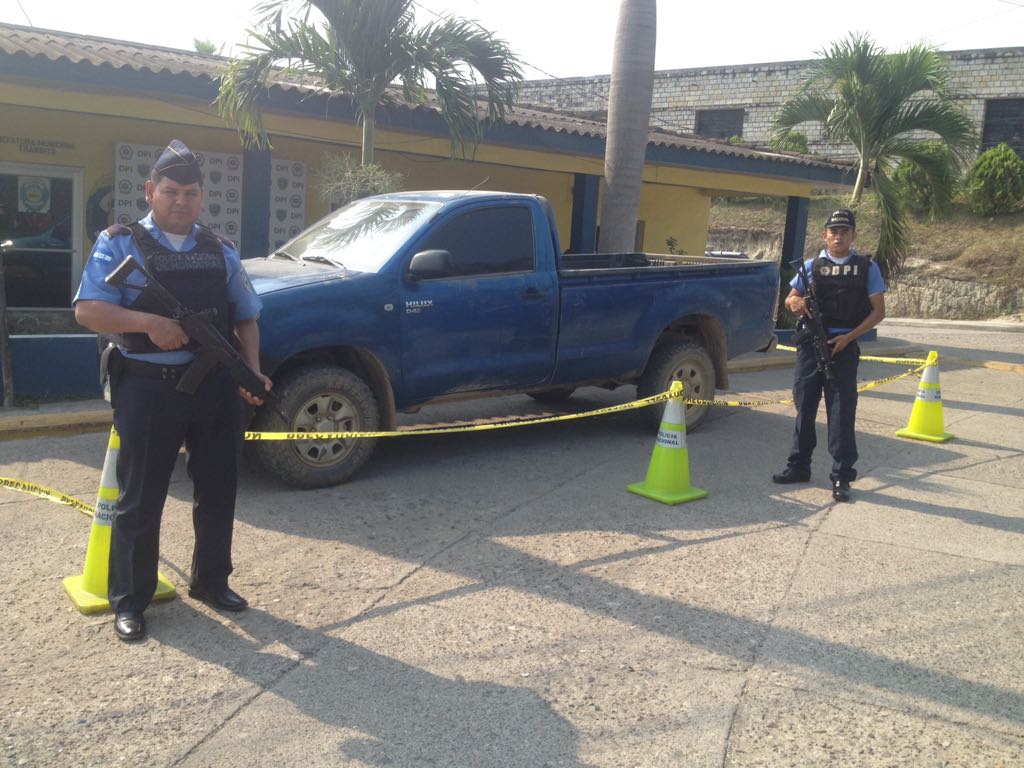 Carro decomisado a los supuestos criminales en Copán