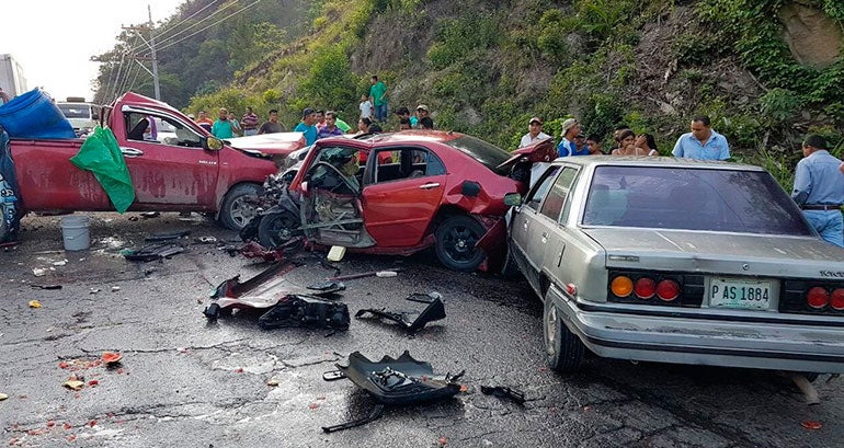 Imagen del fatal accidente de tránsito en el occidente del país