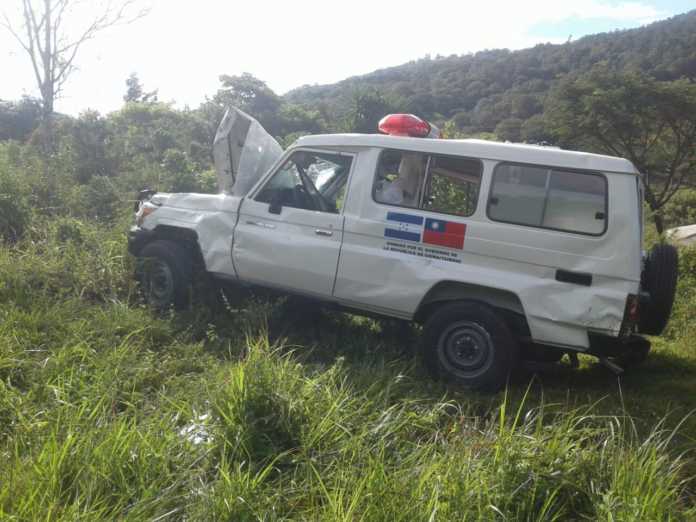 Ambulancia accidentada en la zona sur de Honduras