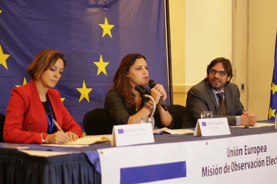 La jefa de la misión de observación electoral de la Unión Europea, Marisa Matías, detalló los principios de su labor en el proceso electoral.