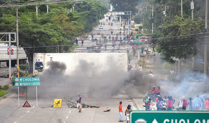 protestas en San Pedro Sula