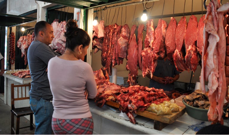 carne de res en mercados de Tegucigalpa