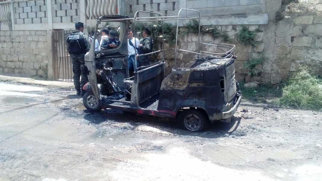 mototaxi quemada en Tegucigalpa