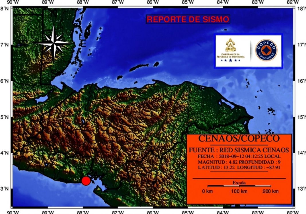sismo en el sur de Honduras