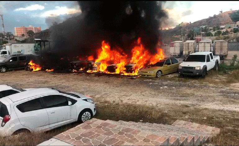 carros quemados en la OABI