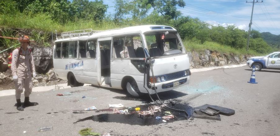 accidente de buses en Santa Cruz de Yojoa