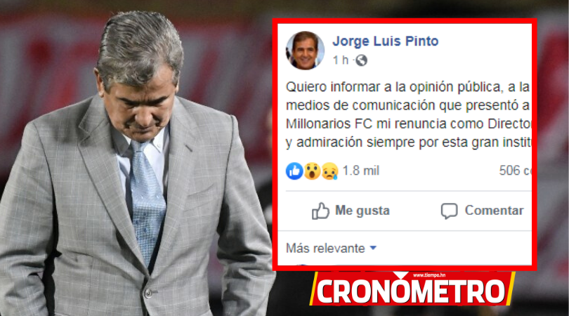 Jorge Luis Pinto renuncia al banquillo de Millonarios en Colombia