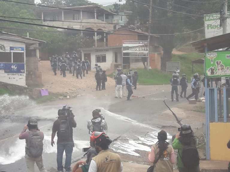 Manifestantes en El Chimbo