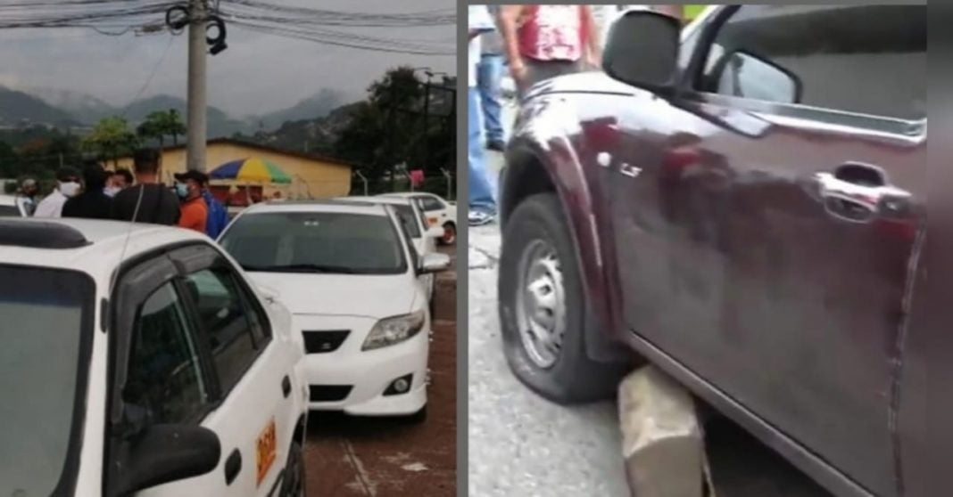 taxistas punchan carro en tegucigalpa