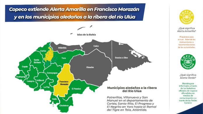 Copeco alertas amarilla y verde Copeco alertas amarilla y verde