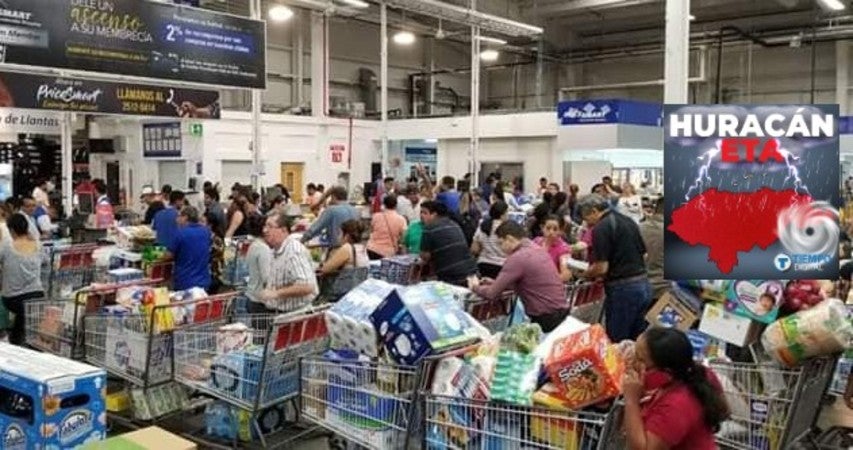 huracán Eta supermercados sin restricciones