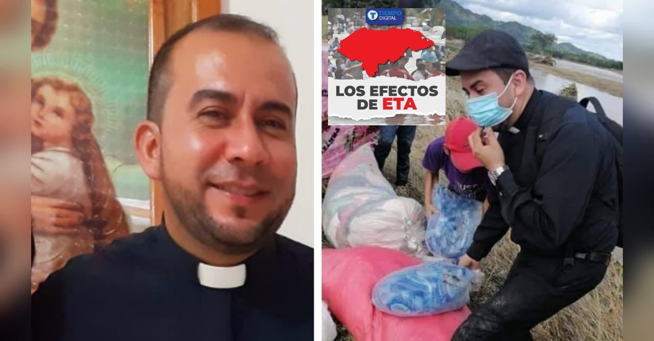 sacerdote ayuda Eta Honduras