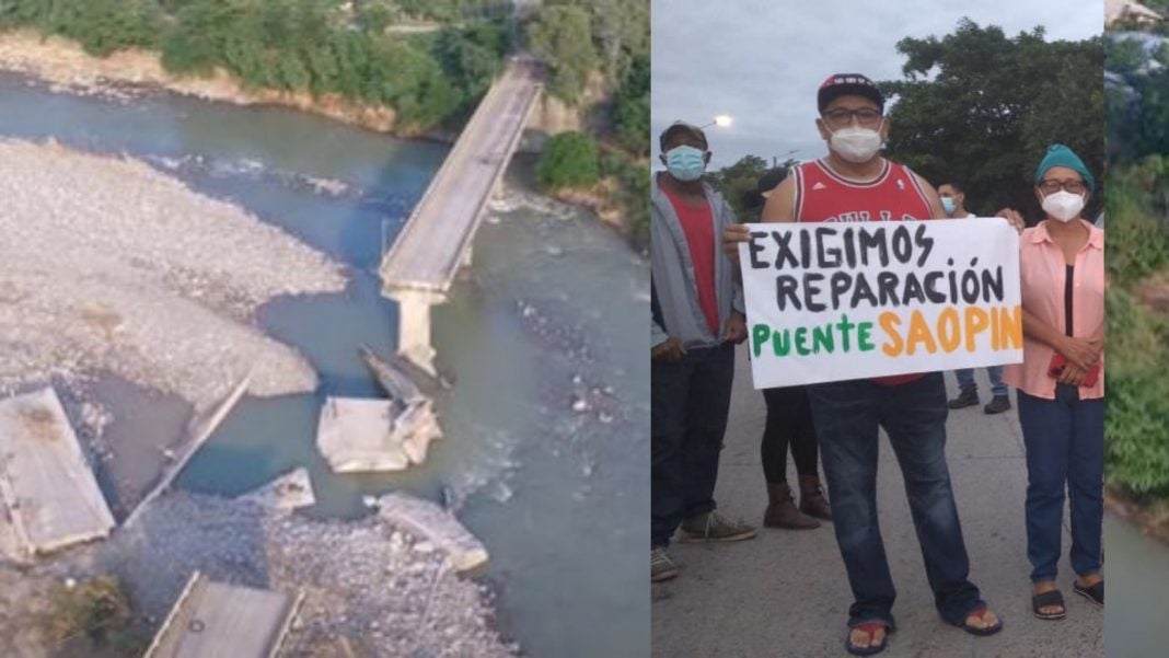 protesta puente Saopín La Ceiba