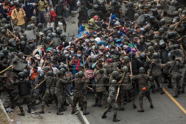 Caravana hondureños policías Caravana hondureños policías