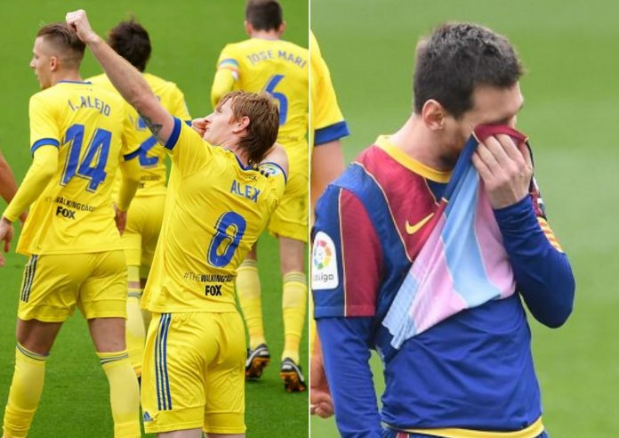 El Barcelona dejó ir la victoria con un penal infantil de Lenglet al minuto 89 y empató 1-1 contra el Cádiz del hondureño Anthony