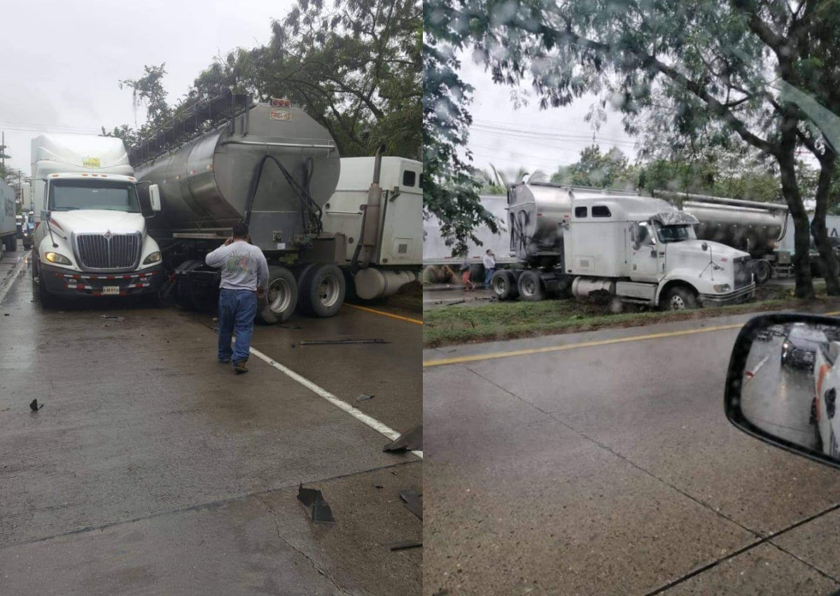 accidente carretera hacia Puerto Cortés