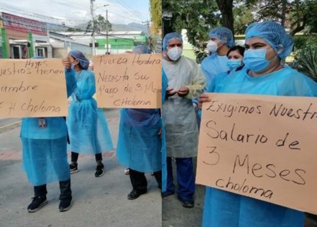 médicos protestan en Choloma