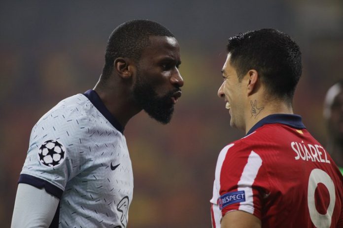 La jugada entre Suárez y Rüdiger se produjo a los 78 minutos cuando el Atlético ya estaba 0-1 abajo y buscaba el empate.