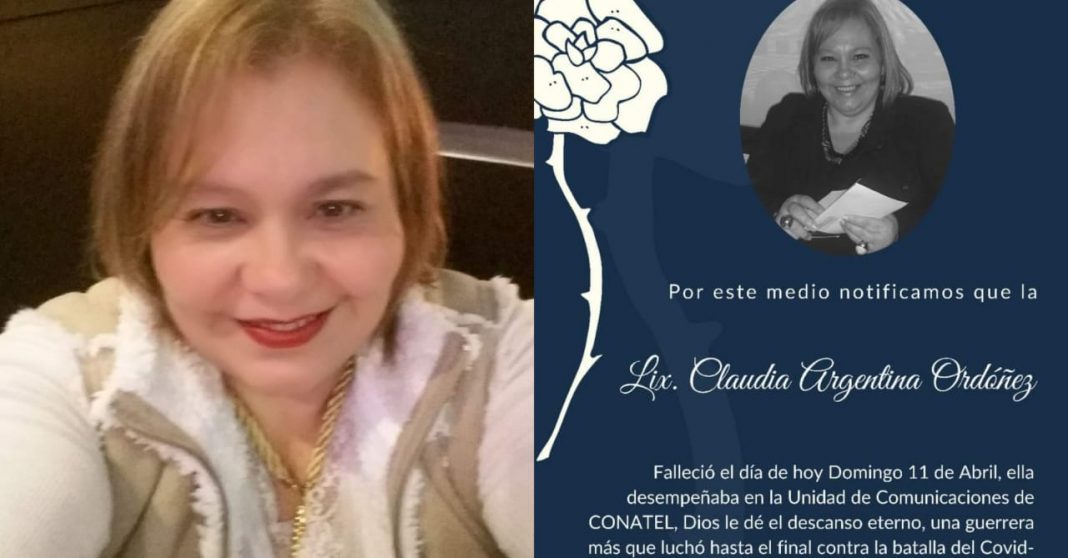 Claudia Ordoñez fallece Covid