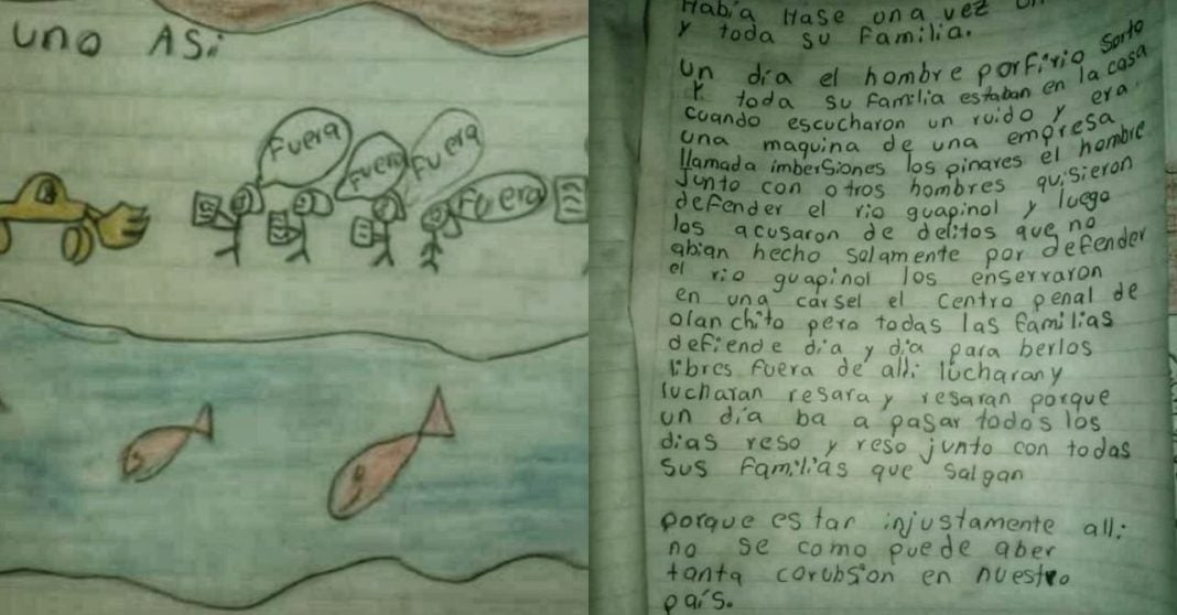 carta niña Río Guapinol