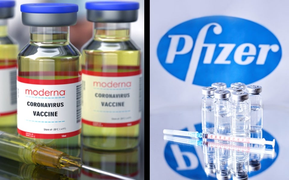 Vacunados con Pfizer y Moderna.