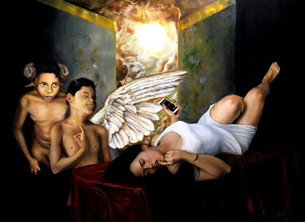 Hondureño sobresale con pinturas basadas en pecados