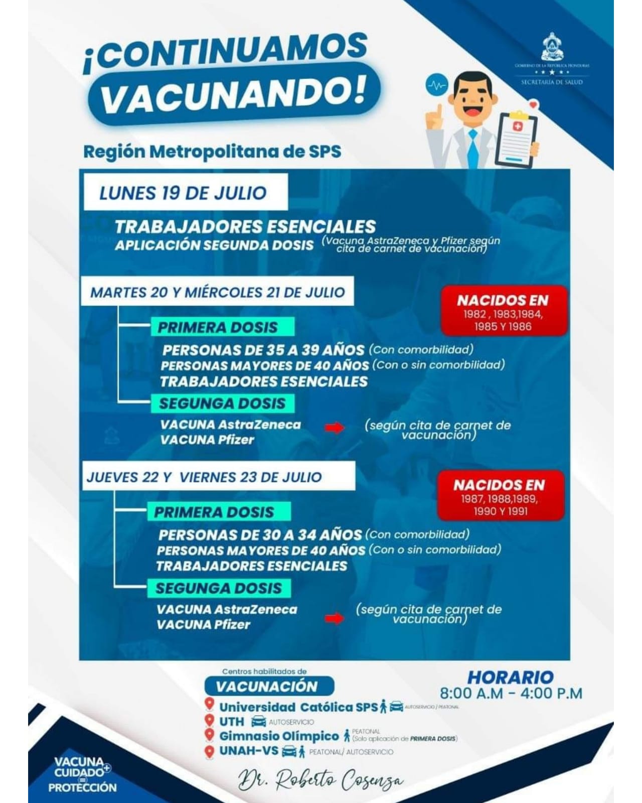viernes vacunación COVID-19 Honduras