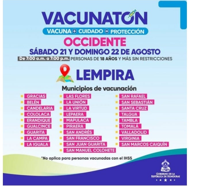 Cuarto Vacunatón en Honduras
