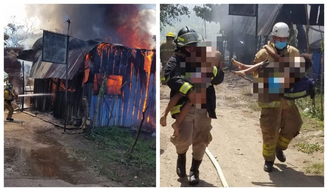 incendio en vivienda en El Progreso