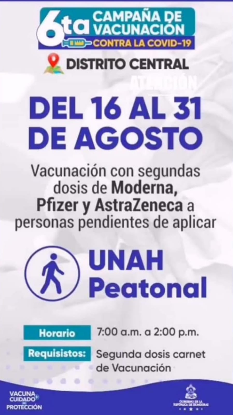 COVID-19 vacunación Honduras miércoles