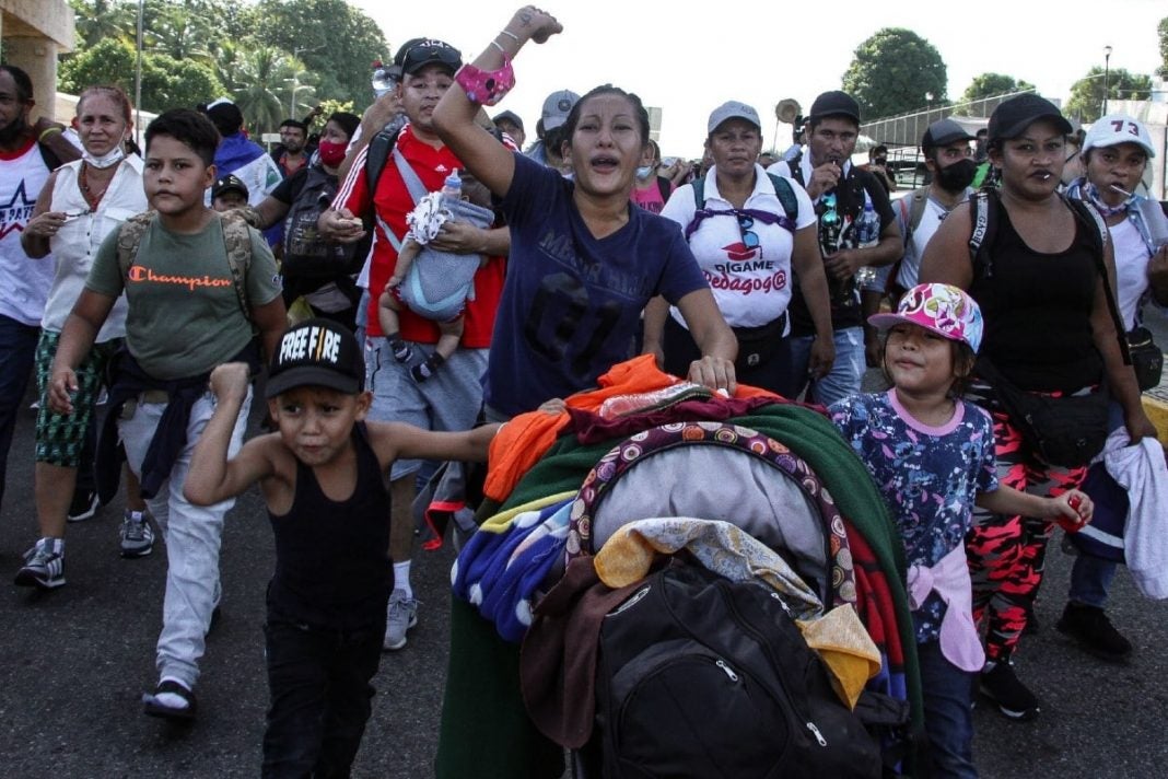 Entre la caravana destacan migrantes de Guatemala, Honduras, El Salvador, Panamá y Haití.