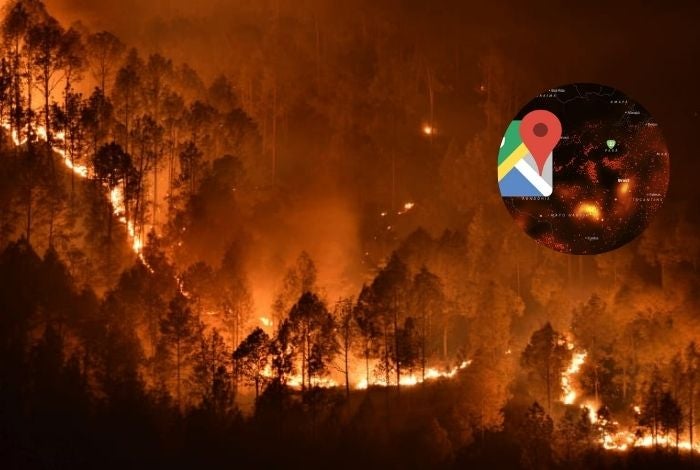 Google Maps incendios forestales