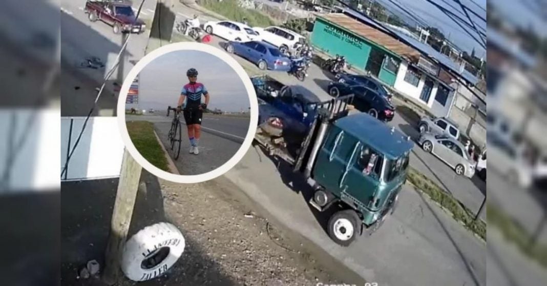 vídeo ciclista camión Maira Andino