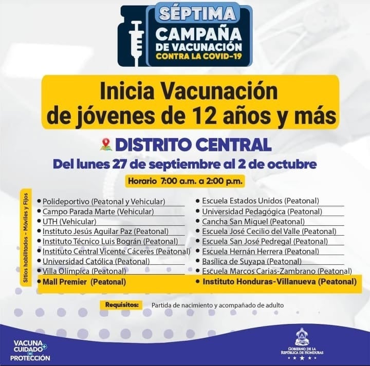 Vacunación Honduras Viernes COVID-19