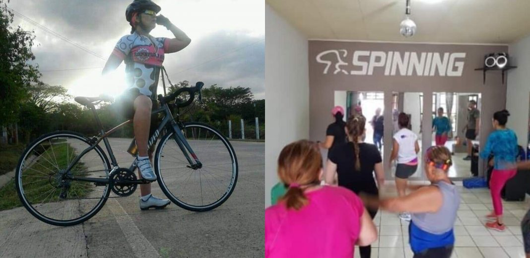 clase de spinning ciclista Maira Andino