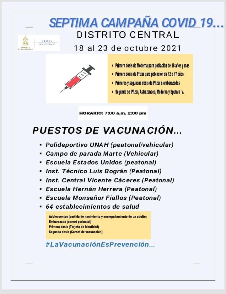 Vacunación martes 19 octubre