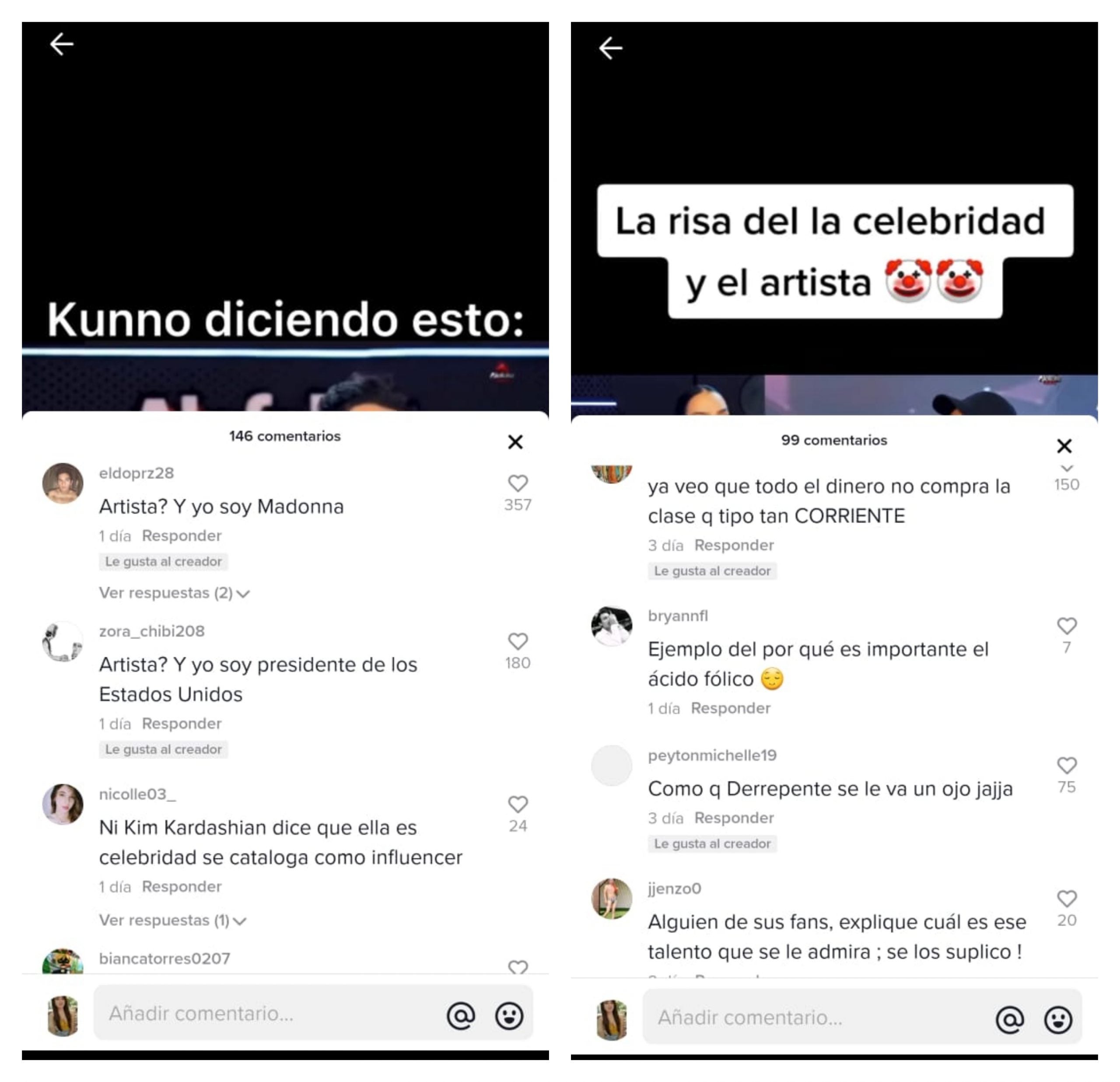Kunno criticas celebridad y artista