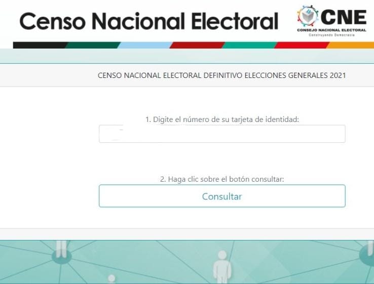 Página del CNE para saber en qué sitio le toca votar a cada hondureño que tenga su Documento Nacional de Identificación (DNI).