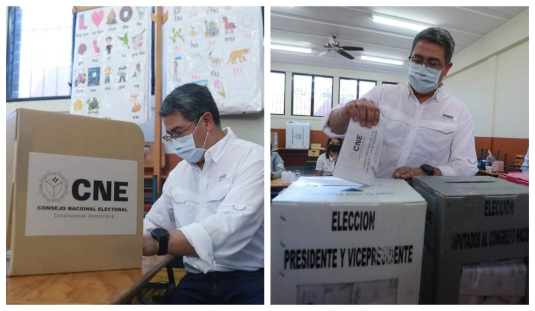 Juan Orlando vota en elecciones de Honduras