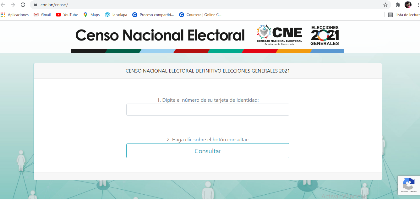 El Censo Nacional Electoral donde podrá ver dónde le toca votar.